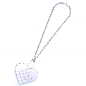 GEORG JENSEN Ornament HERZ geflochten, platiniert