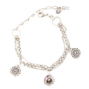 PILGRIM Armband mit Anhängern, silbern