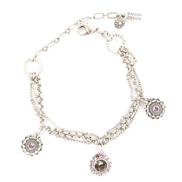 PILGRIM Armband mit Anhängern, silbern