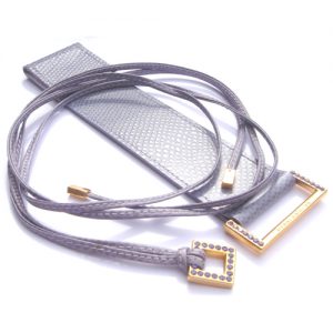 DYRBERG KERN Set PORT VIOLA Lederhalsband und Lederarmband, violett/golden