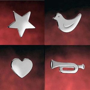 GEORG JENSEN Baum-Anhänger Paket 1, vier verschiedene Motive, platiniert