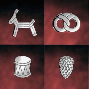 GEORG JENSEN Baum-Anhänger Paket 2, vier verschiedene Motive, platiniert