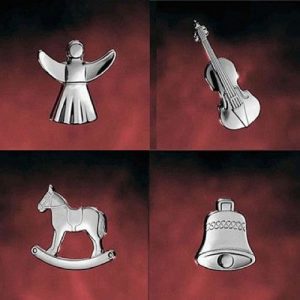 GEORG JENSEN Baum-Anhänger Paket 4, vier verschiedene Motive, platiniert