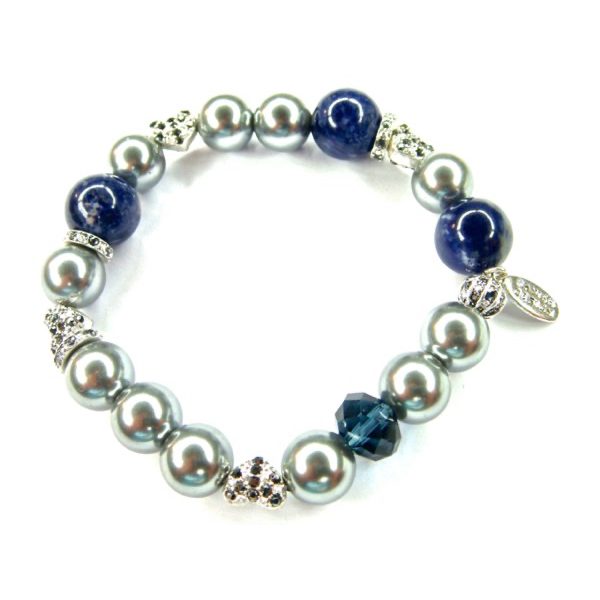 PILGRIM Perlenarmband, silbern, grau, ocean – Bild 2
