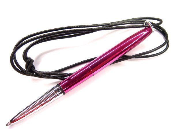 FISHER Kugelschreiber BULLET fuchsia, am Lederband – Bild 2